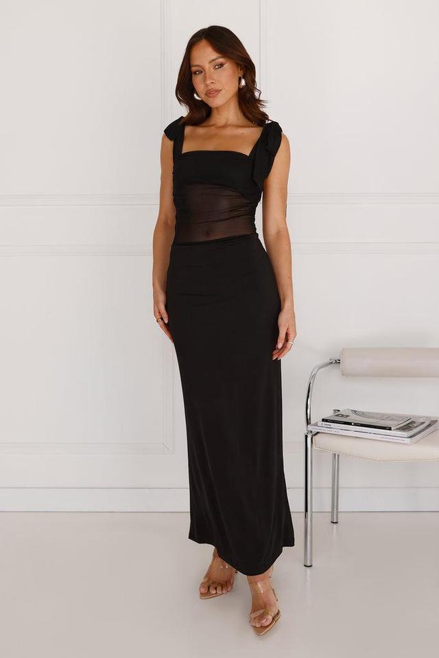 Illuminating Love Mesh Maxi Dress Black Product Image