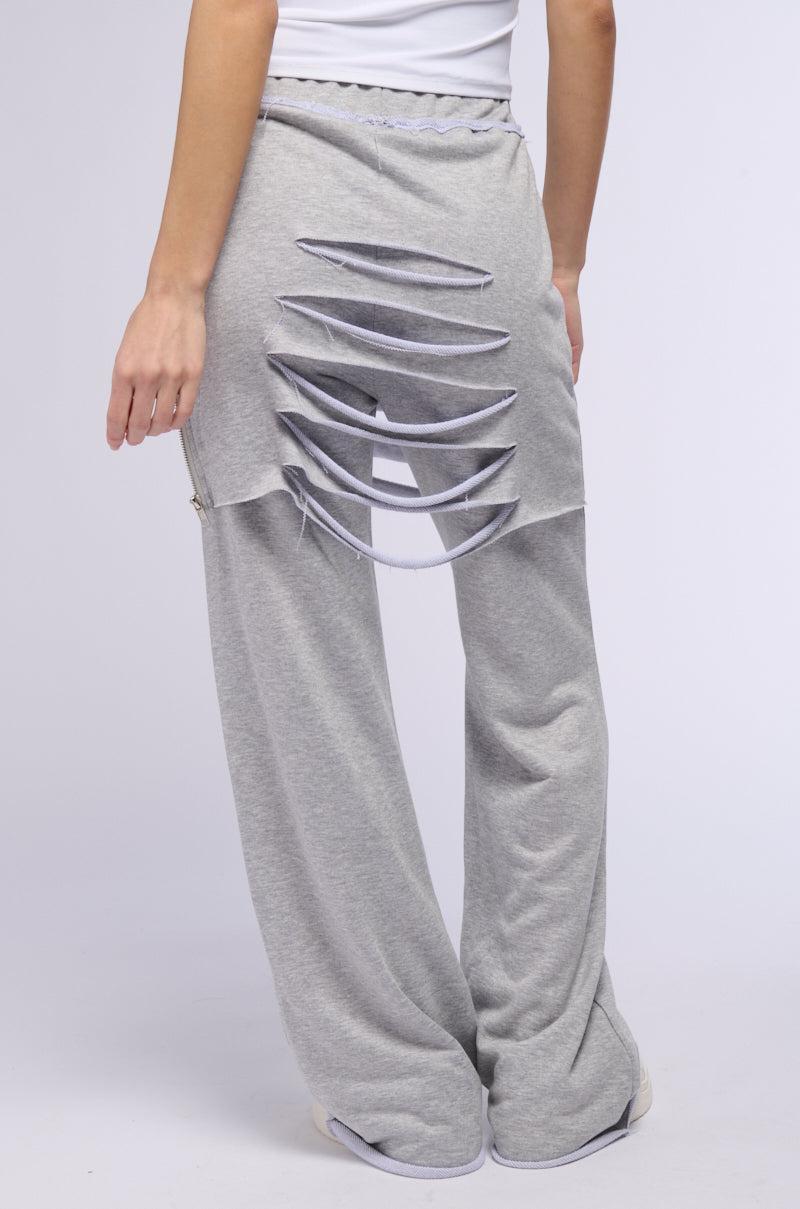 RAIN LAYERED SHREDDED SKIRT OVERLAY SWEATPANT Product Image