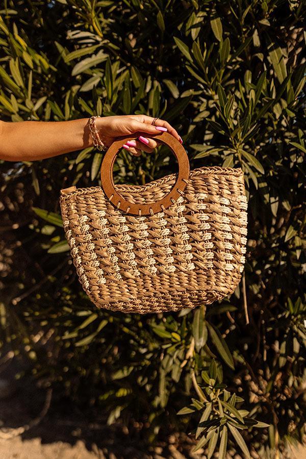 Barbados Bound Raffia Bag In Tan Product Image