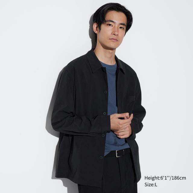 Airsense Shirt Jacket with Quick-Drying Black XL UNIQLO US Product Image