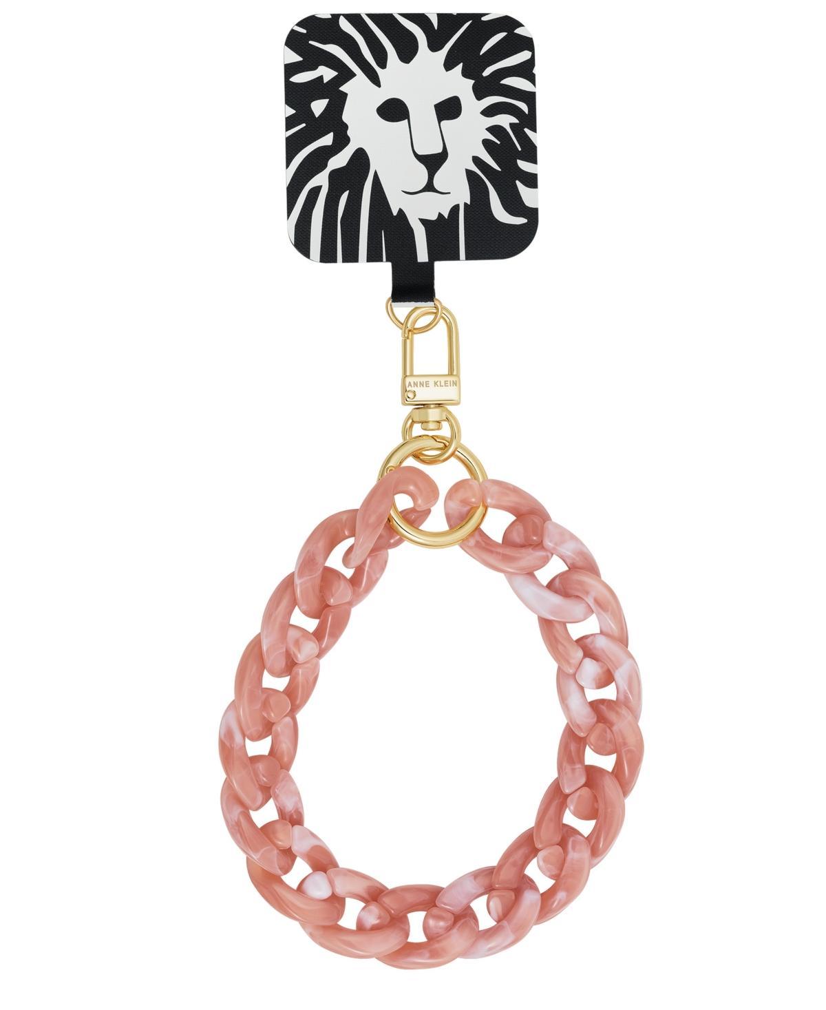 Anne Klein Womens Pink Plastic Acetate Chain Link Wrist Strap designed for Smart Phones Product Image