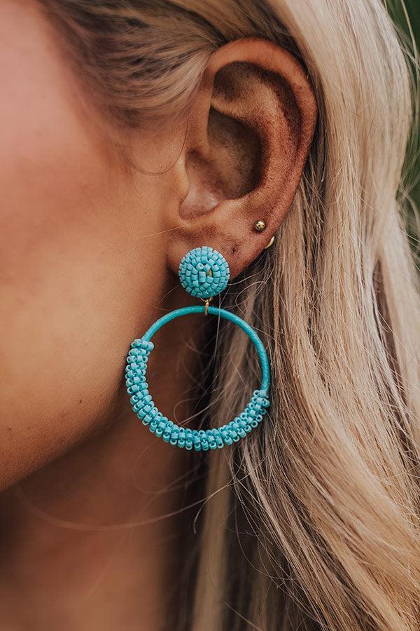 Wait And Smile Beaded Earrings In Turquoise Product Image