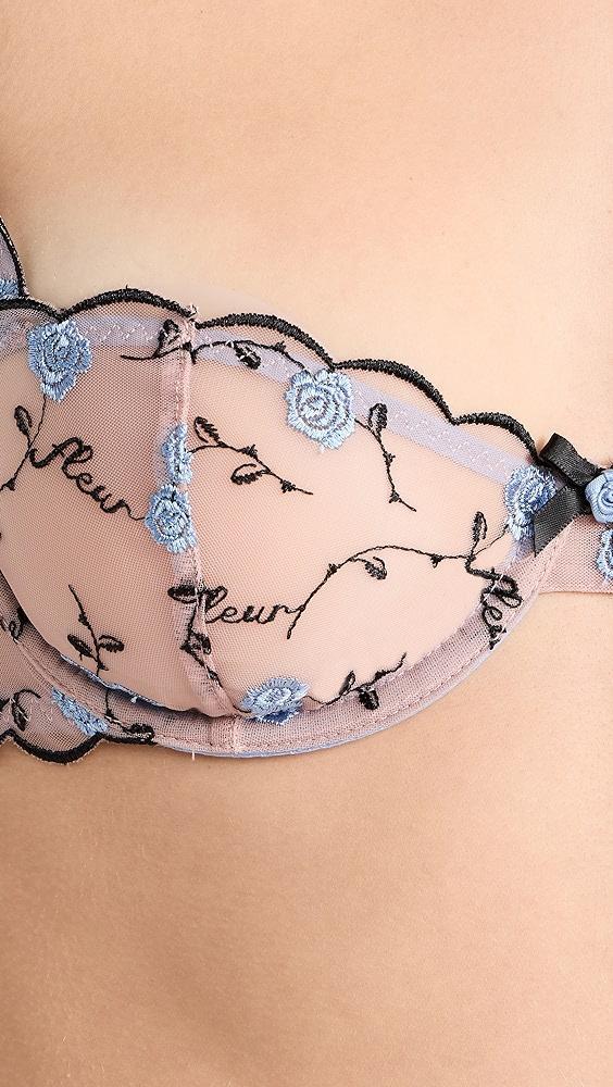 Fleur du Mal Rose and Vine Embroidery Balconette Bra | Shopbop Product Image