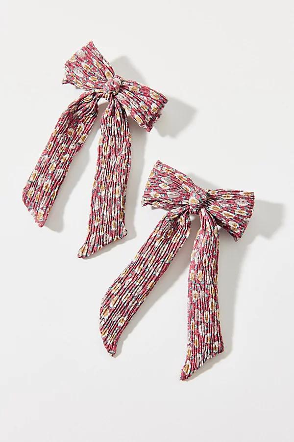 Ditsy Floral Hair Bow Clip Set Womens at Urban Outfitters Product Image