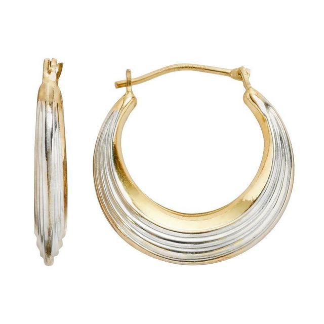 14k Gold-Bonded Sterling Silver Hoop Earrings, Womens, Multicolor Product Image