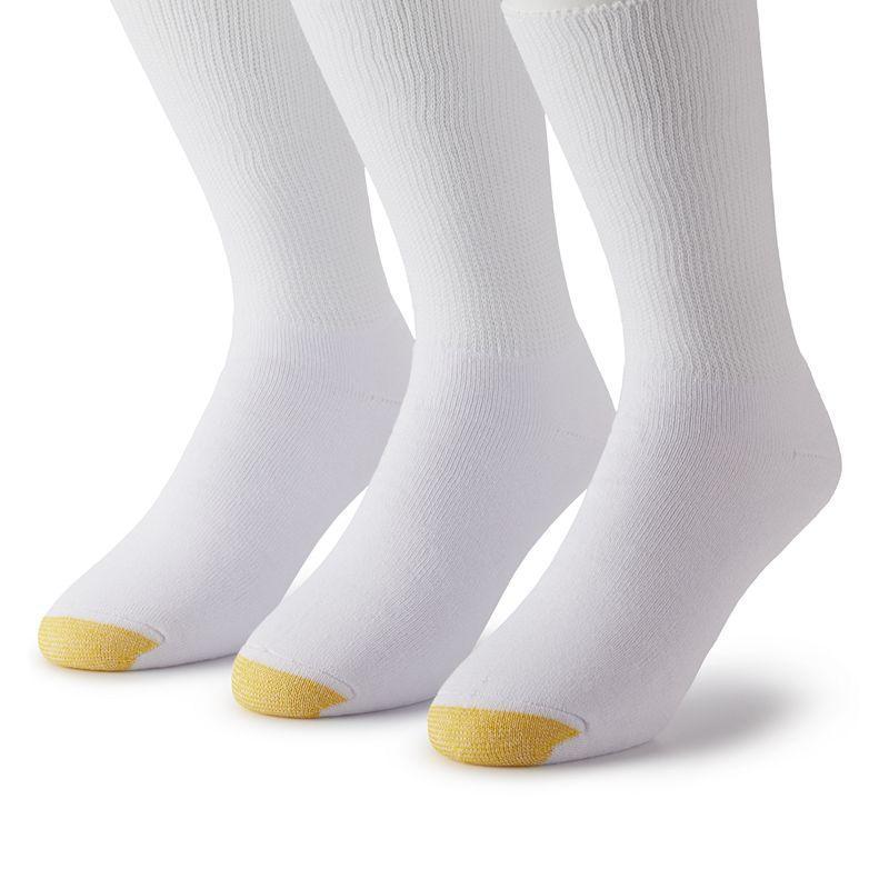 Mens GOLDTOE 3-pack Non-Binding Crew Socks Product Image