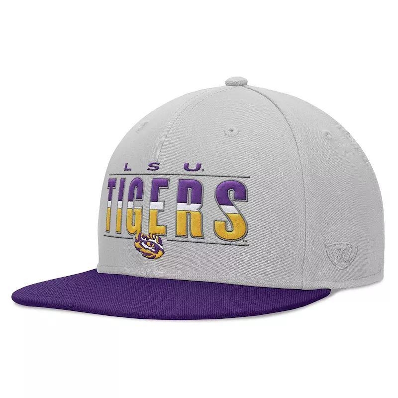 Mens Top of the World Gray LSU Tigers Hudson Snapback Hat Product Image