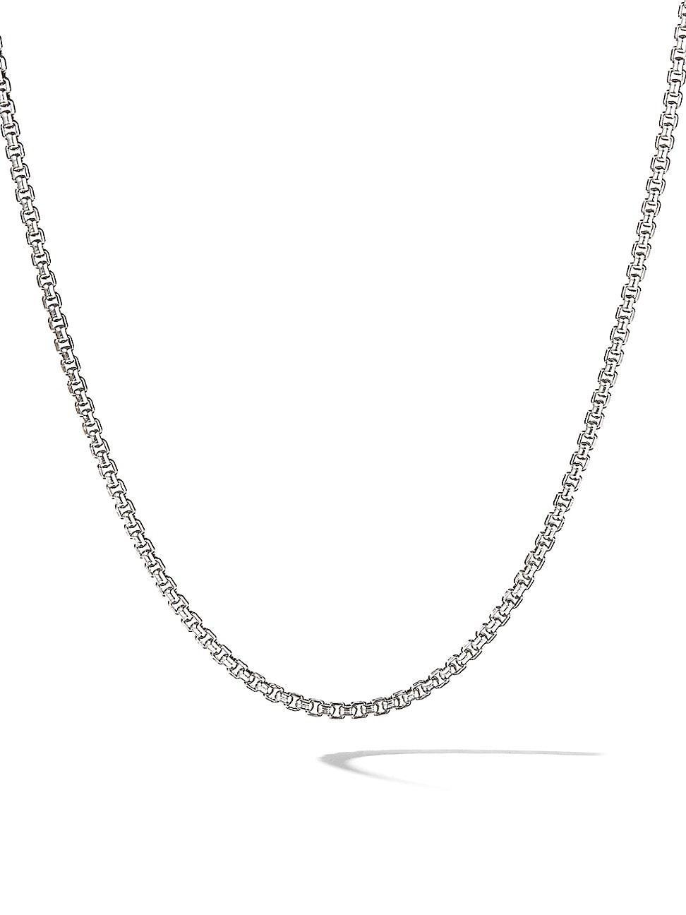 Womens Box Chain Necklace In Sterling Silver Product Image