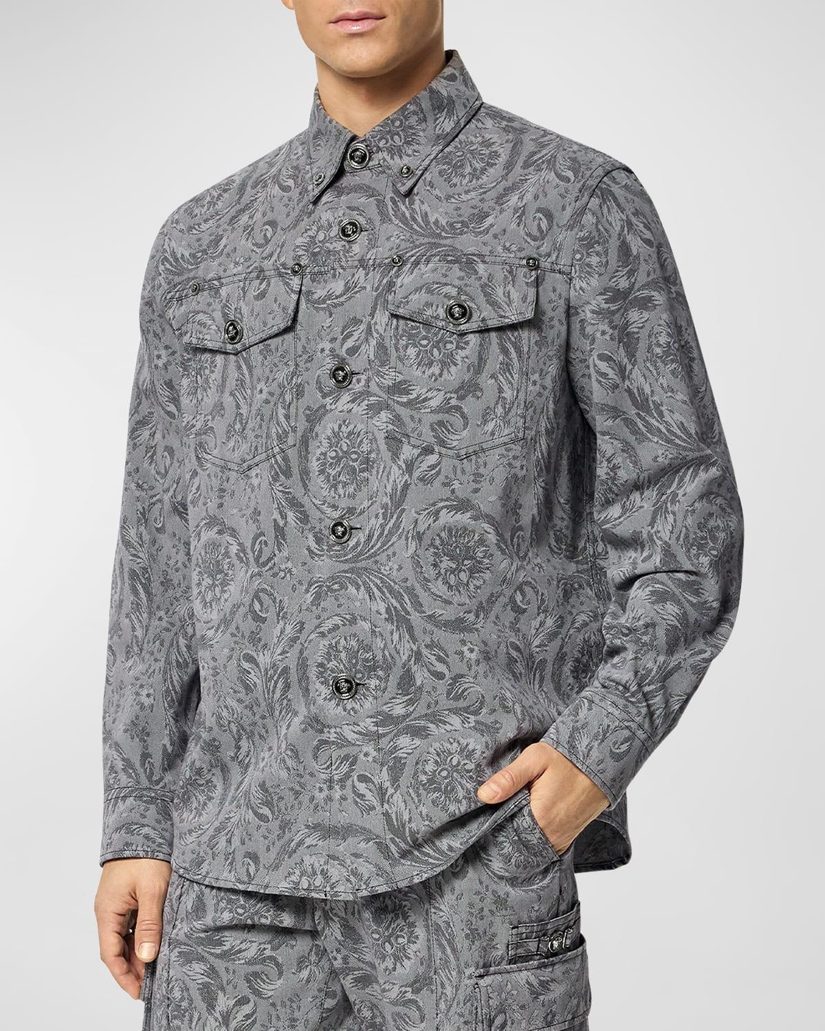 Mens Barocco Jacquard Button-Down Shirt Product Image