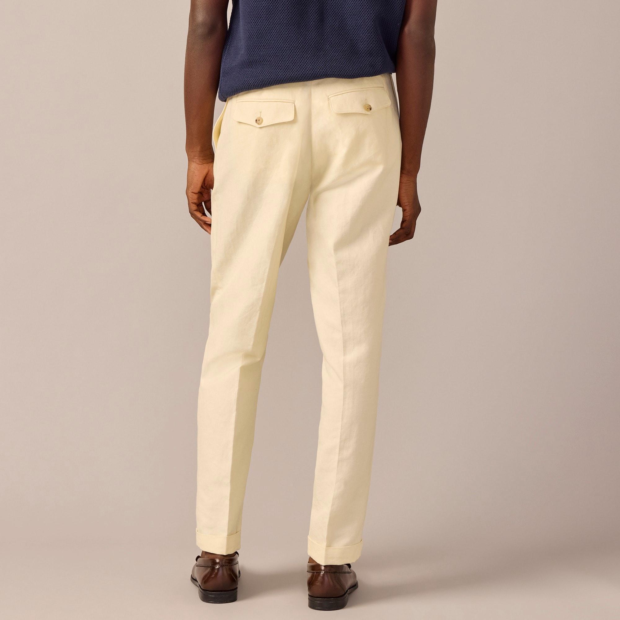 Crosby Classic-fit pleated suit pant in Italian linen-cotton blend Product Image