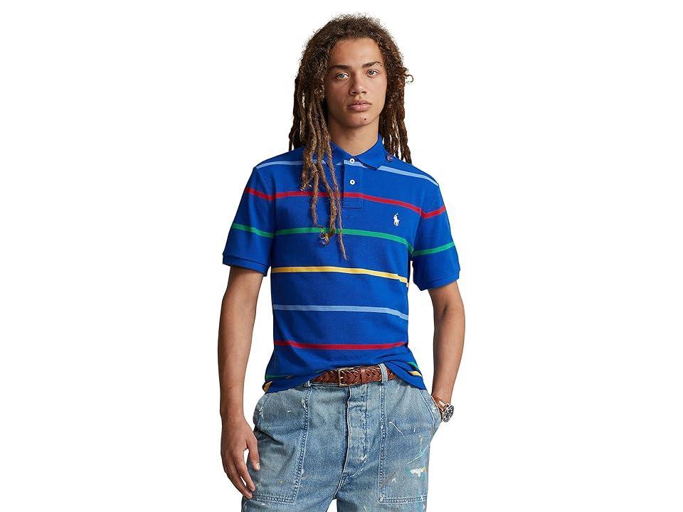 Polo Ralph Lauren Classic Fit Striped Mesh Polo Shirt (Sapphire Star ) Men's Clothing Product Image