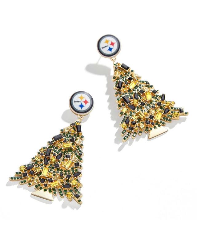 Womens Baublebar Pittsburgh Steelers Christmas Tree Dangling Earrings Product Image