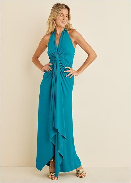 Plunging Knot Maxi Dress Product Image