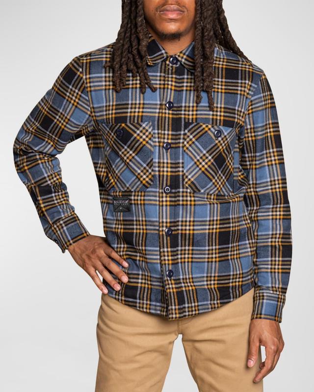 Mens Oxford Plaid Flannel Sport Shirt Product Image