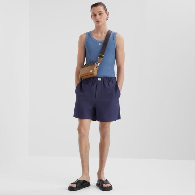 BermudasDark blue poplin shorts Product Image