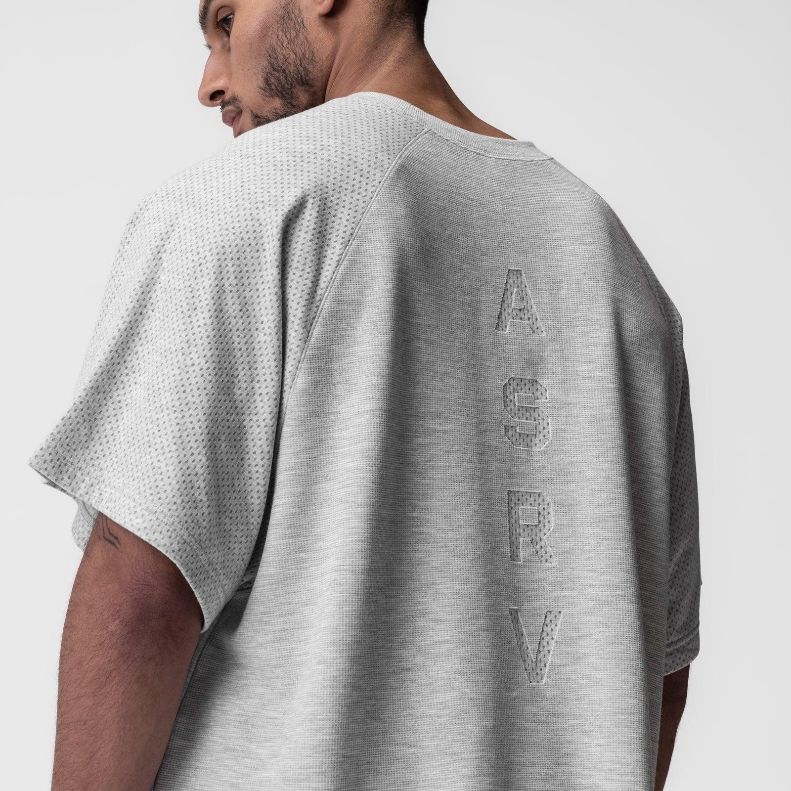 0946. Waffle Knit Oversized Tee - Heather Grey Product Image