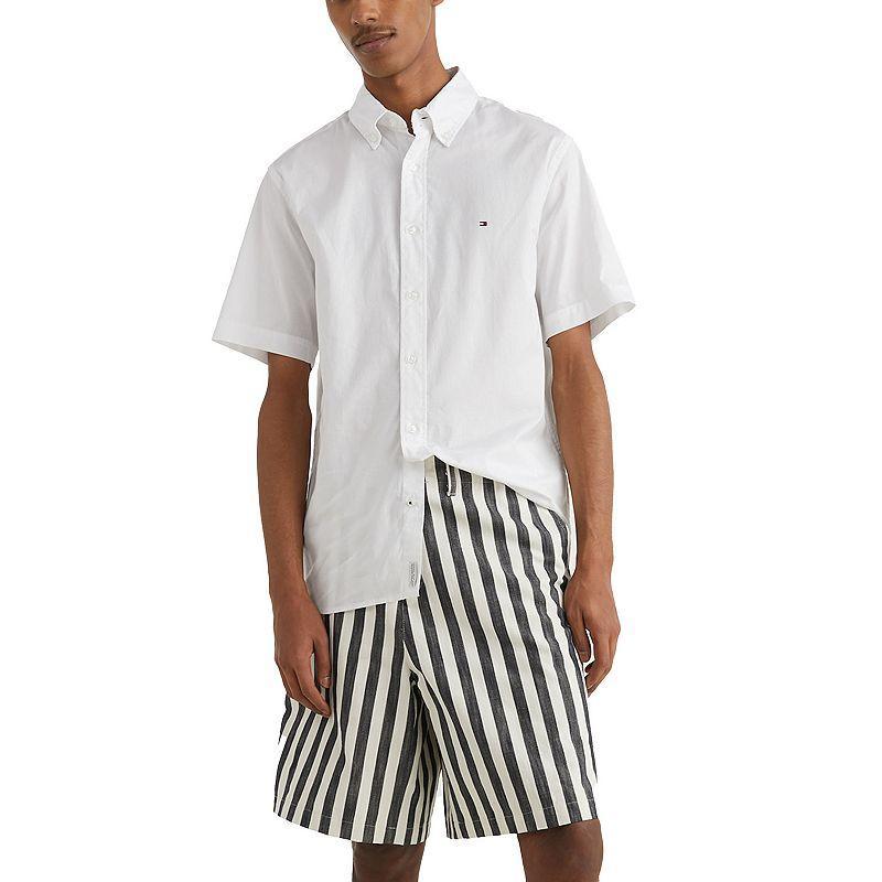 Mens Tommy Hilfiger Short Sleeve Oxford Button-Down Shirt Product Image