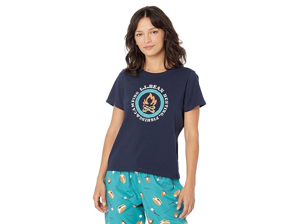 L.L.Bean Petite Springtime Sleep PJ Set (Blue S'mores) Women's Pajama Sets Product Image