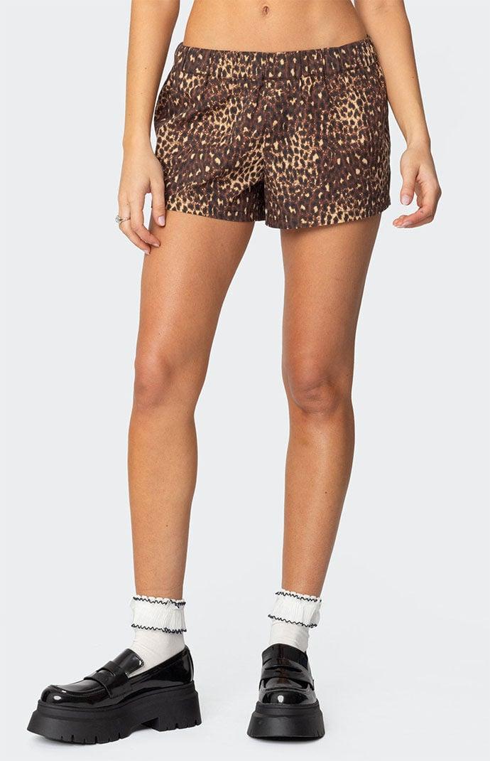 Edikted Women's Leopard Printed Boxer Shorts Product Image