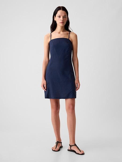 Linen-Blend Mini Dress Product Image