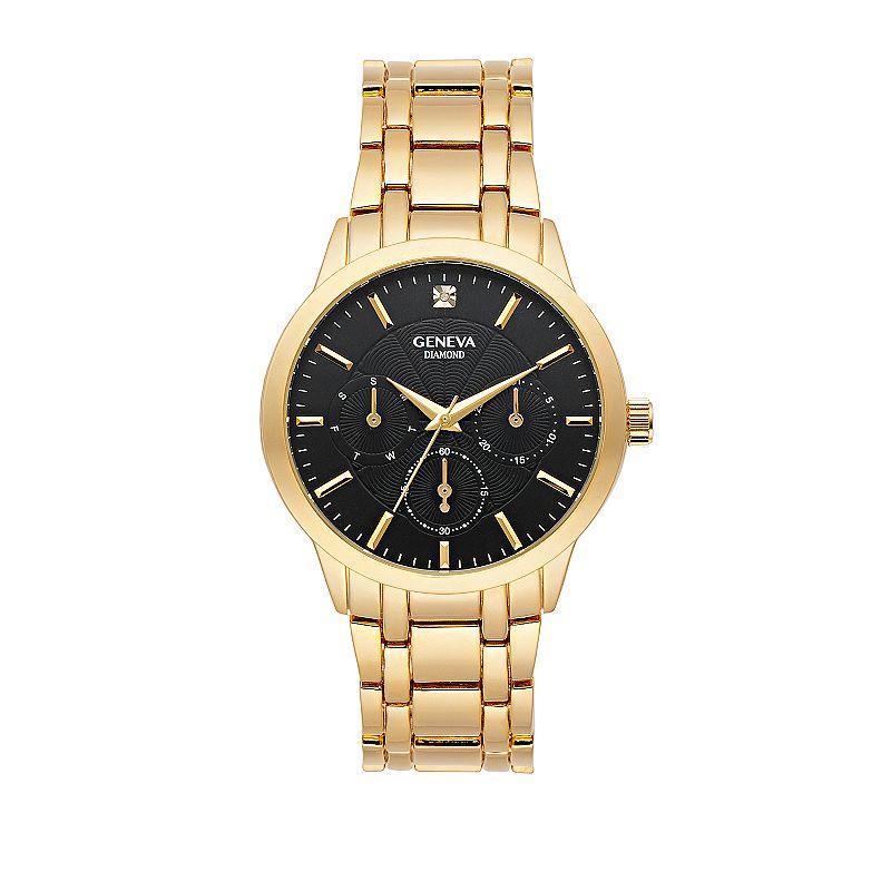 Mens Geneva Gold Tone Diamond Accent Bracelet Watch - KH8196GD Product Image