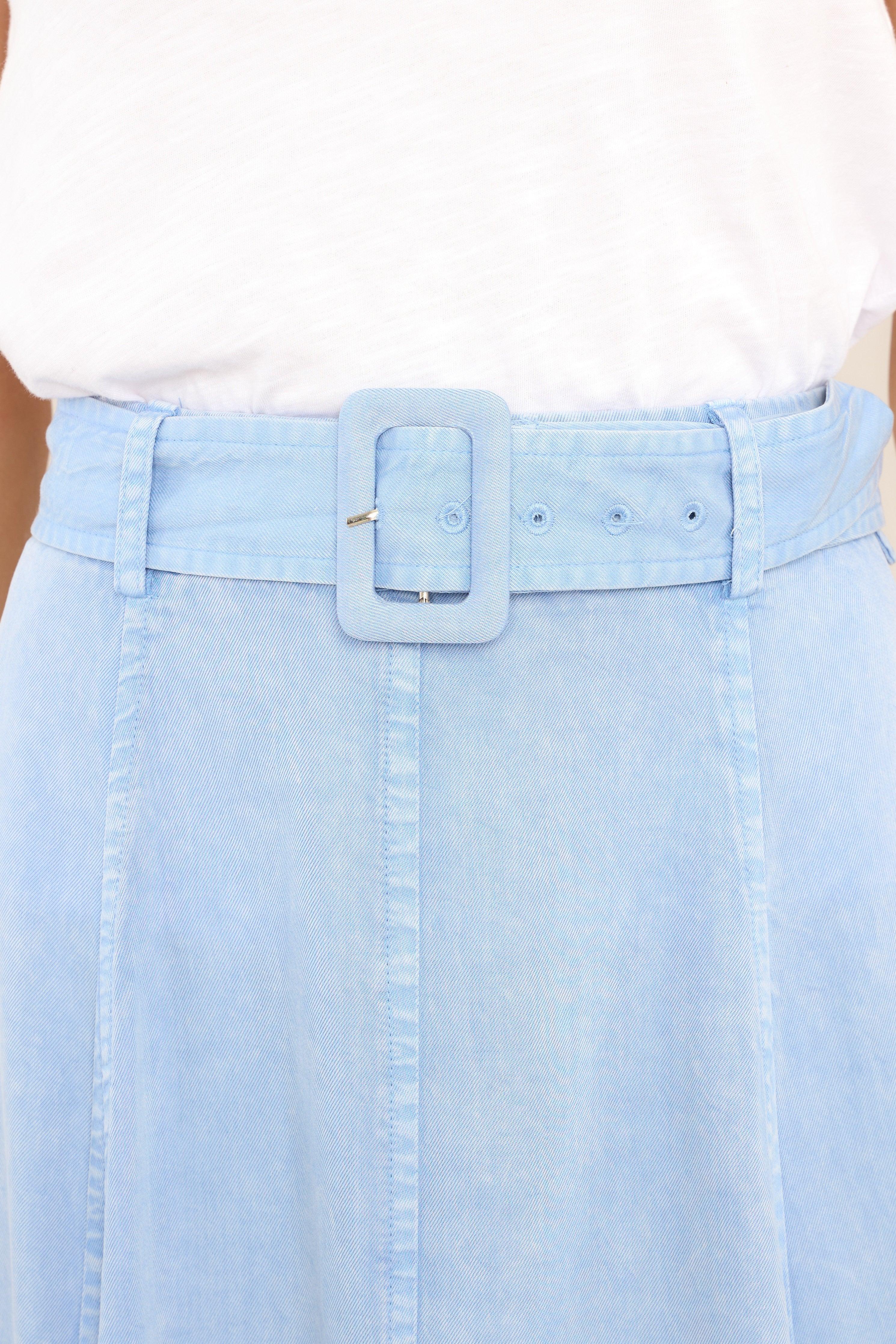 Stay True Chambray Maxi Skirt Sky Blue Product Image