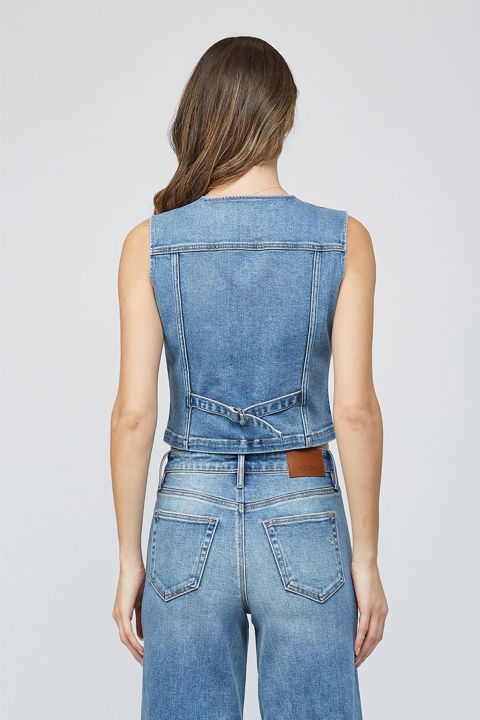 Fitted Denim Vest Product Image