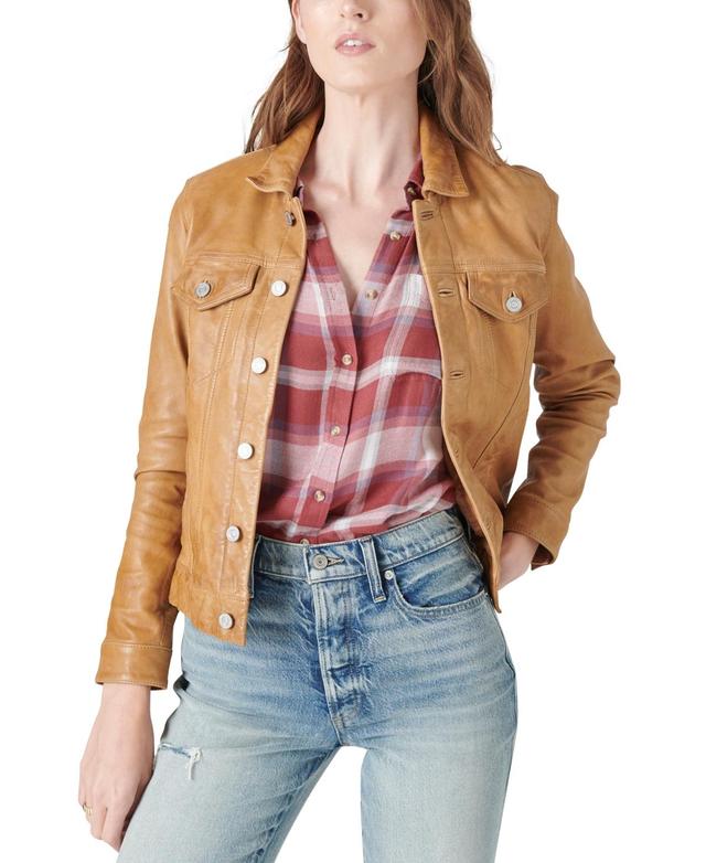 Lucky Brand Leather Trucker Jacket Product Image