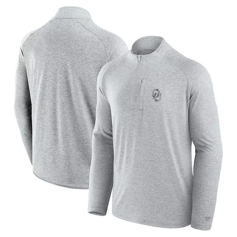 Mens Fanatics Gray Oklahoma Sooners Mock Neck Half-Zip Pullover Jacket Product Image