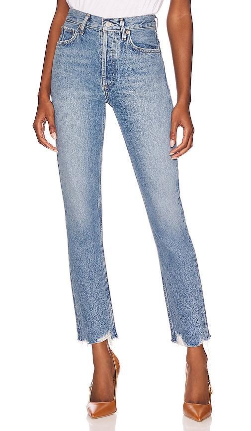 AGOLDE Riley High Waist Chewed Hem Organic Cotton Jeans Product Image