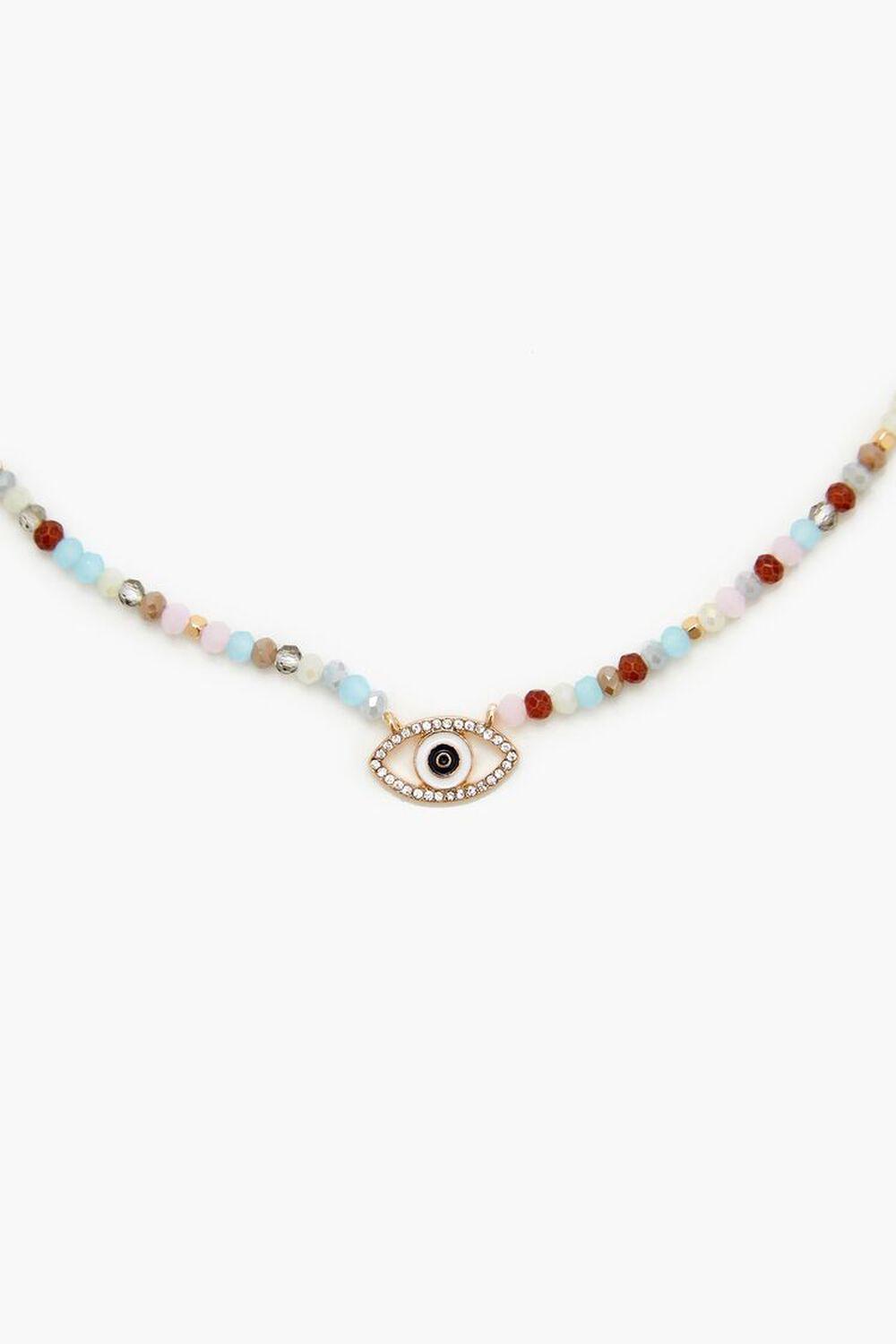 Beaded Eye Charm Necklace | Forever 21 Product Image