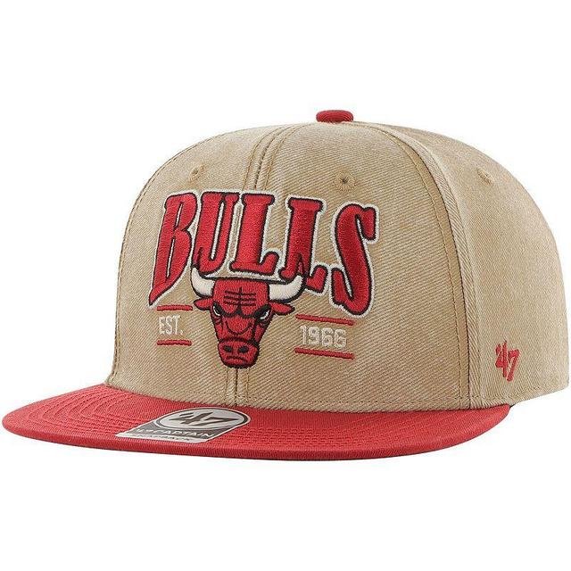 Mens 47 Khaki/Red Chicago Bulls Chilmark Captain Snapback Hat Product Image