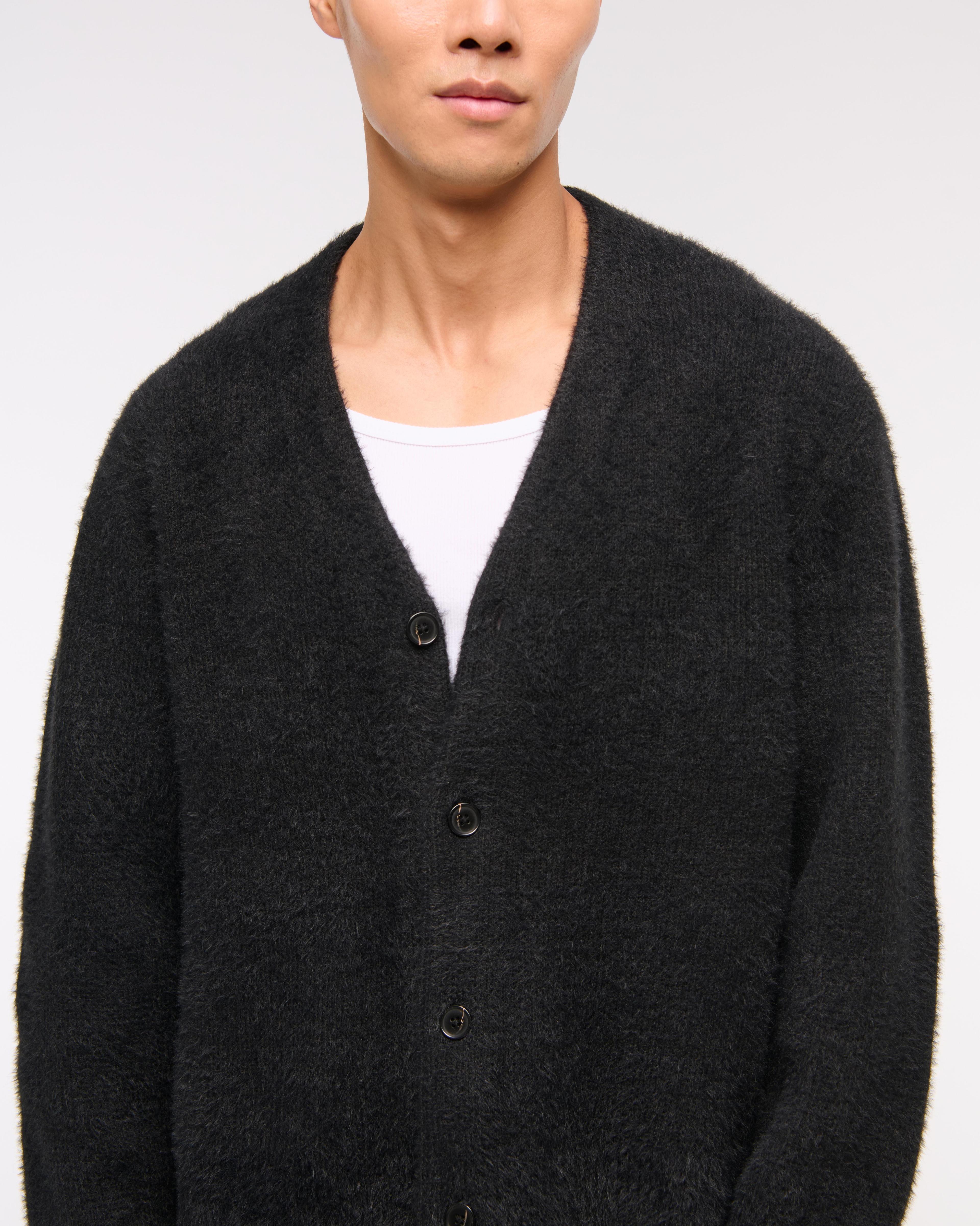 Fuzzy Cropped Cardigan Product Image