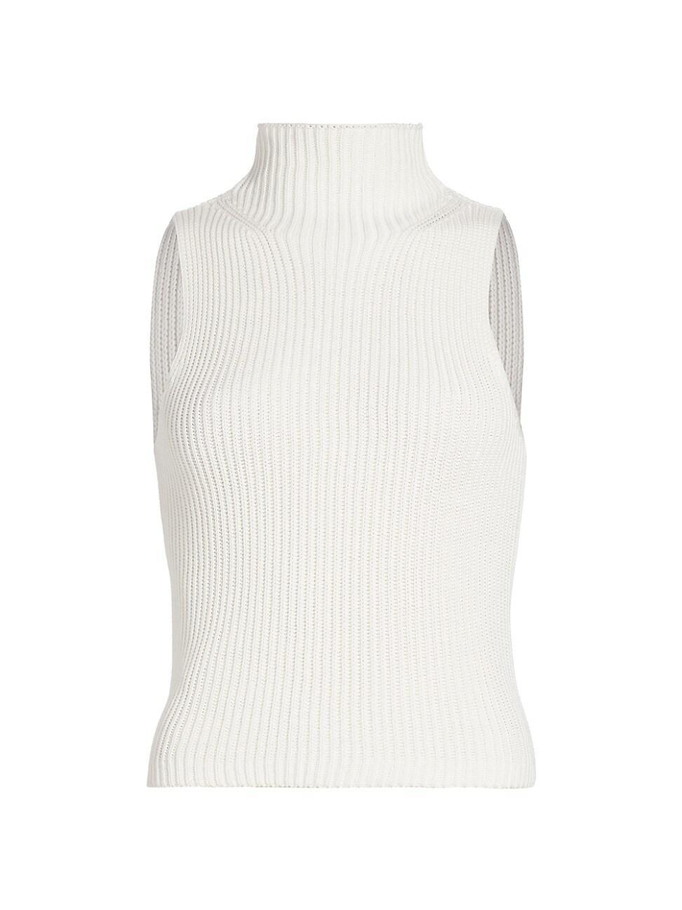 Womens Sonia Rib-Knit Mock Turtlneck Sweater Vest Product Image