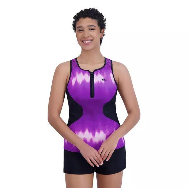 Womens ZeroXposur UPF 30+ Maui Scuba Swim Tankini Red Melt Product Image