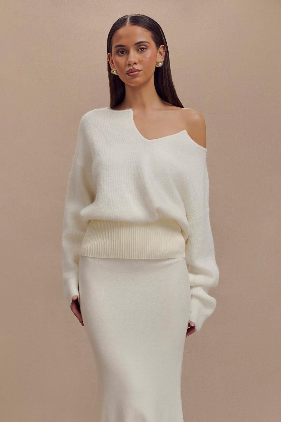 Jenelle Fluffy Oversized Jumper - Ivory Product Image