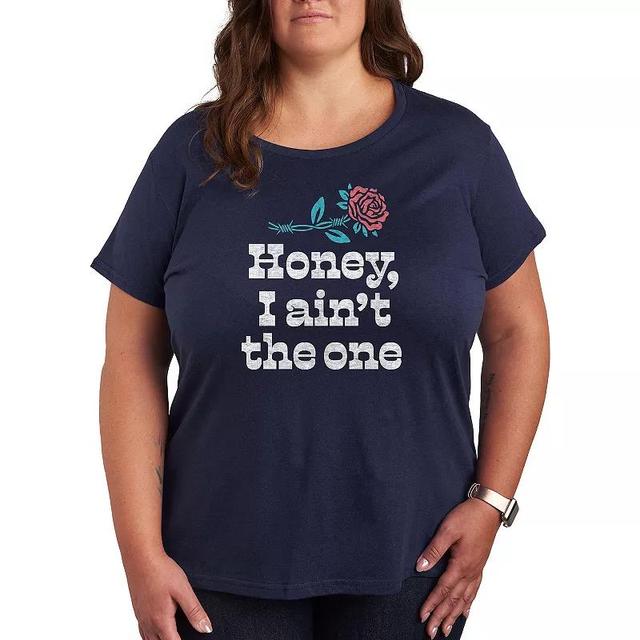 Plus Honey I Aint The One Graphic Tee, Womens Grey Royal Blue Product Image