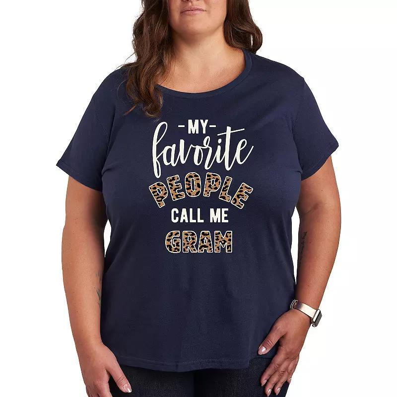 Plus Favorite People Gram Graphic Tee, Womens Heather Grey Product Image