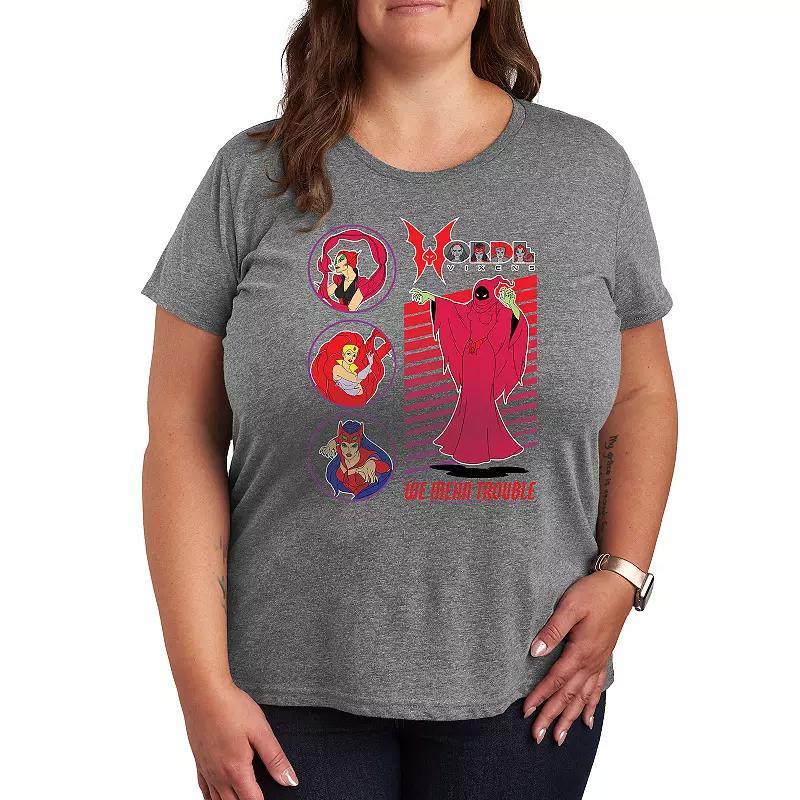 Plus She-Ra Horde Vixens Graphic Tee, Womens Grey Gray Product Image