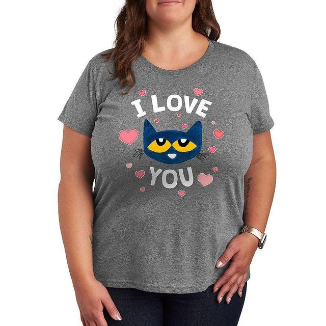 Plus Pete the Cat I Love You Pete Face Graphic Tee, Womens Product Image