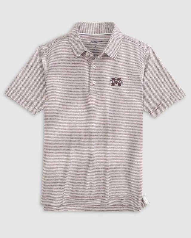 johnnie-O Mississippi State Lyndonn Jr. Striped Jersey Performance Polo Product Image