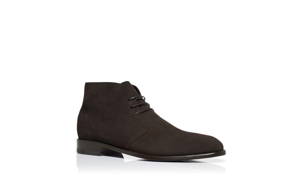 BERWICK Brown Suede Lace-Up Ankle Boots Product Image