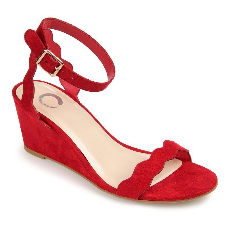 Journee Collection Loucia Womens Wedge Sandals Red Product Image