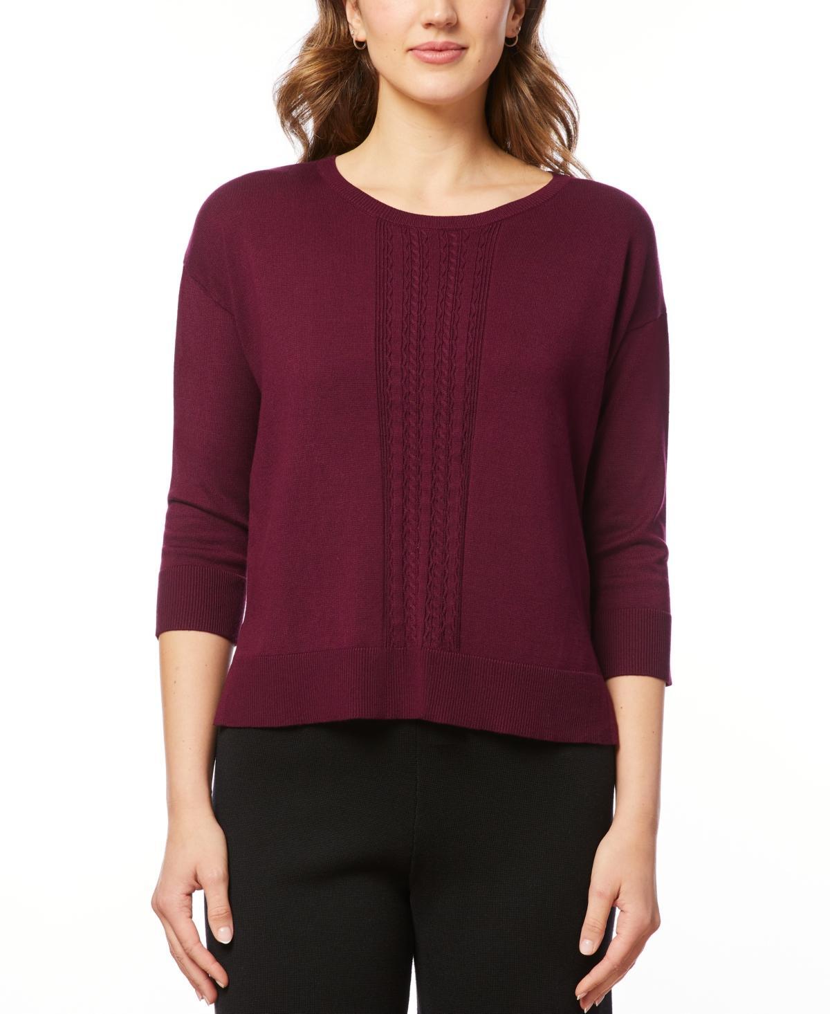 Melissa Paige Womens Cable-Knit Drop-Shoulder Sweater Product Image