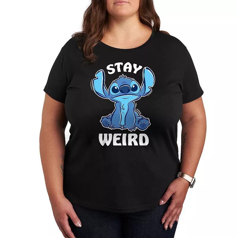 Disneys Lilo & Stitch Plus Stay Weird Graphic Tee, Womens Product Image