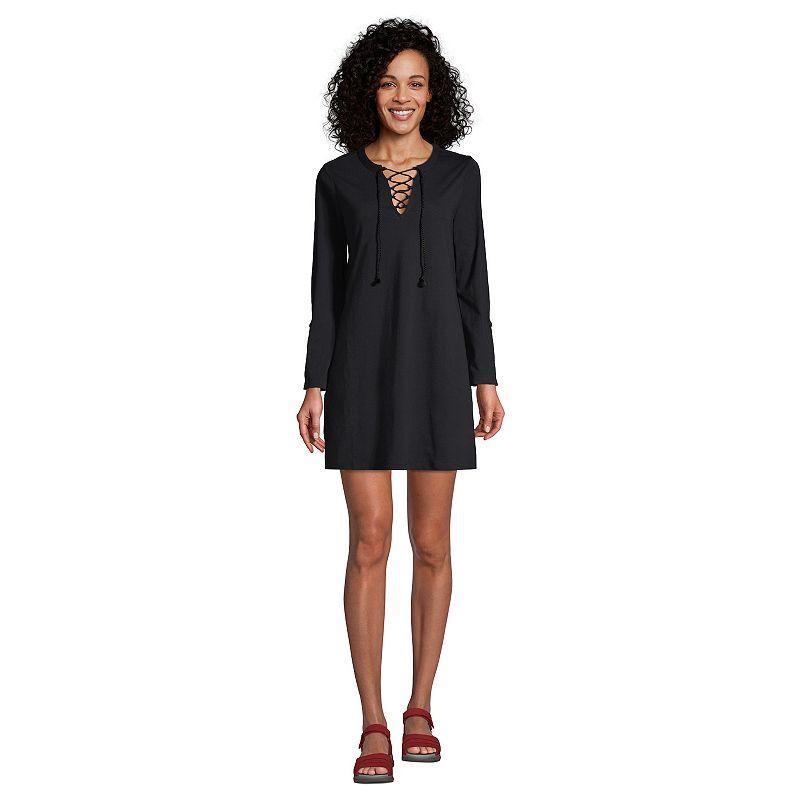 Womens Lands End V-neck Tunic Swim Cover-Up Shirtdress Product Image