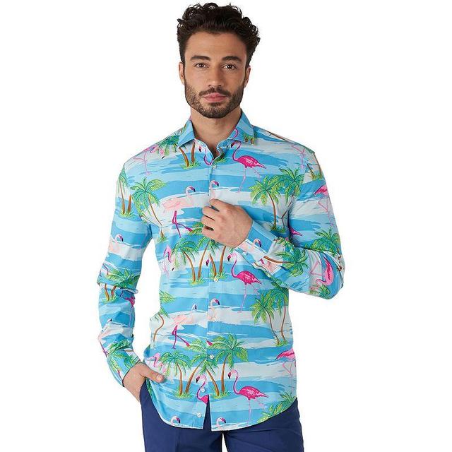 Mens OppoSuits Modern-Fit Flamingo Button-Down Dress Shirt Multicolor Product Image