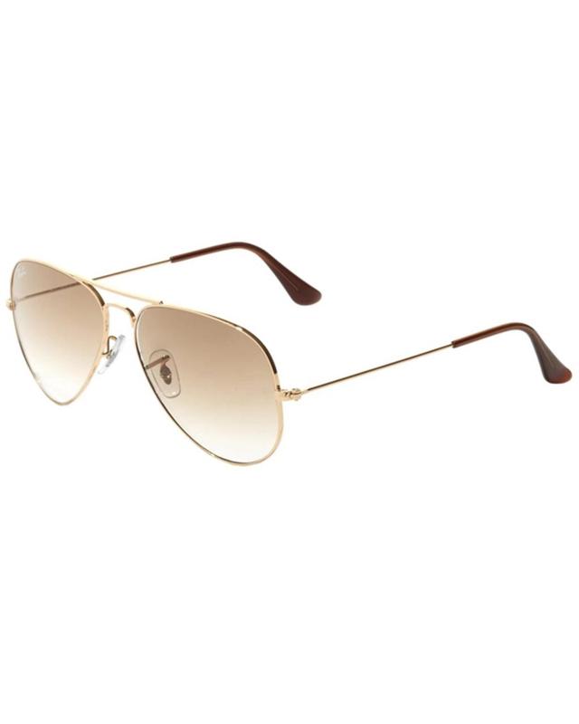 RAY BAN Ray-ban Original Brow Bar Aviator Sunglasses, 58mm In Gold Product Image