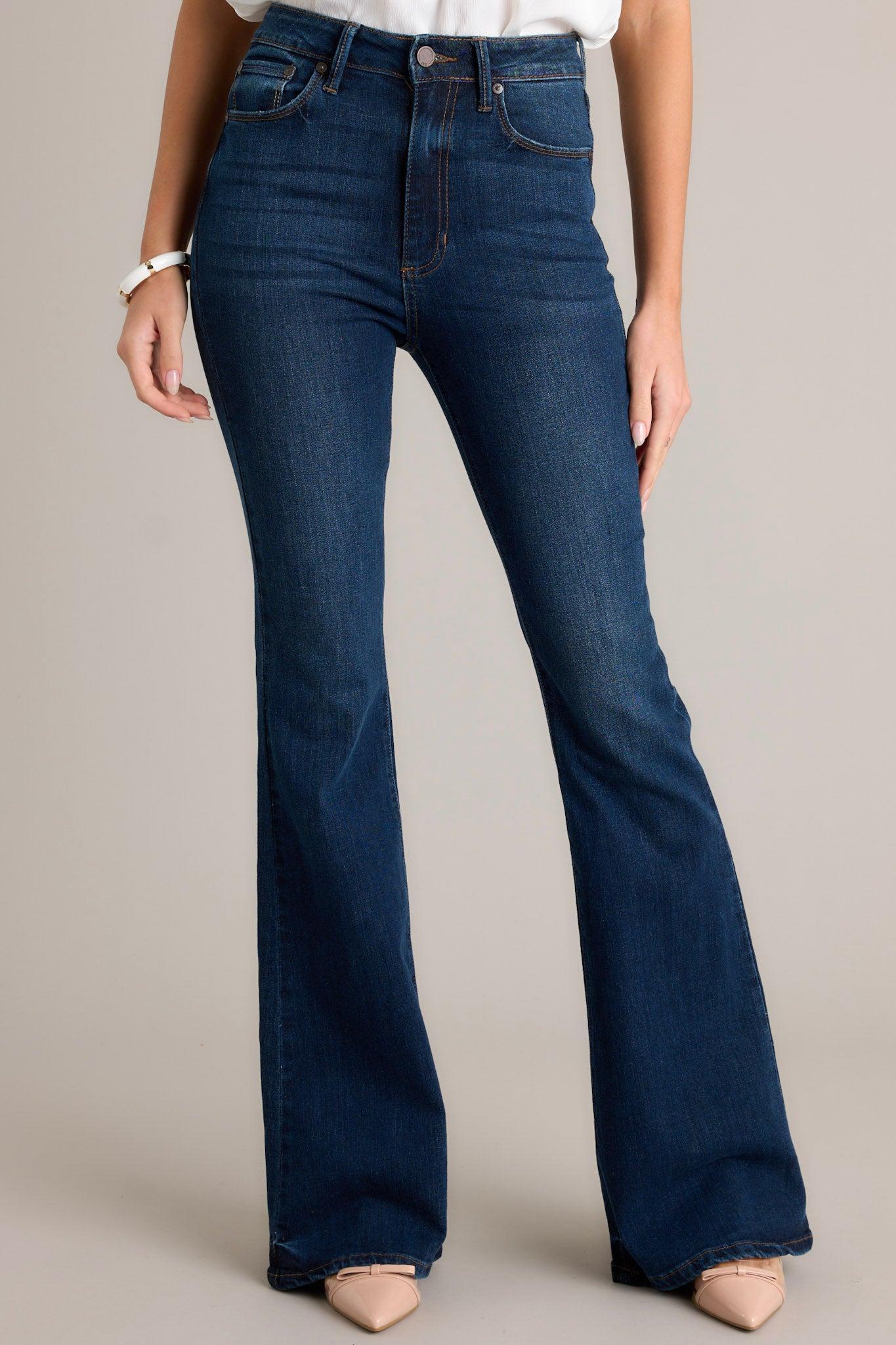 Deep Down Dark Wash Stretch Flare Jeans product image