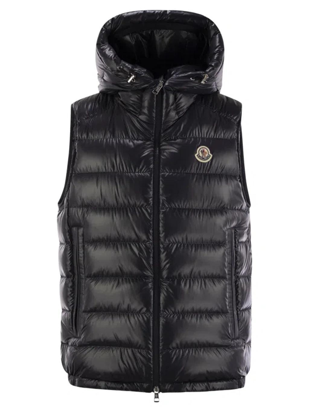 MONCLER Barant - Down Filled Gilet In Blue Product Image